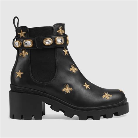 gucci bottines en cuir avec bride